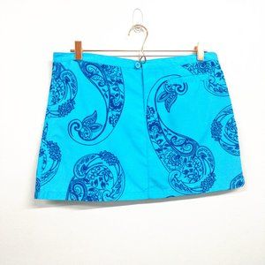 Mysterioso Swim Skirt Bright Blue Paisley Size Med